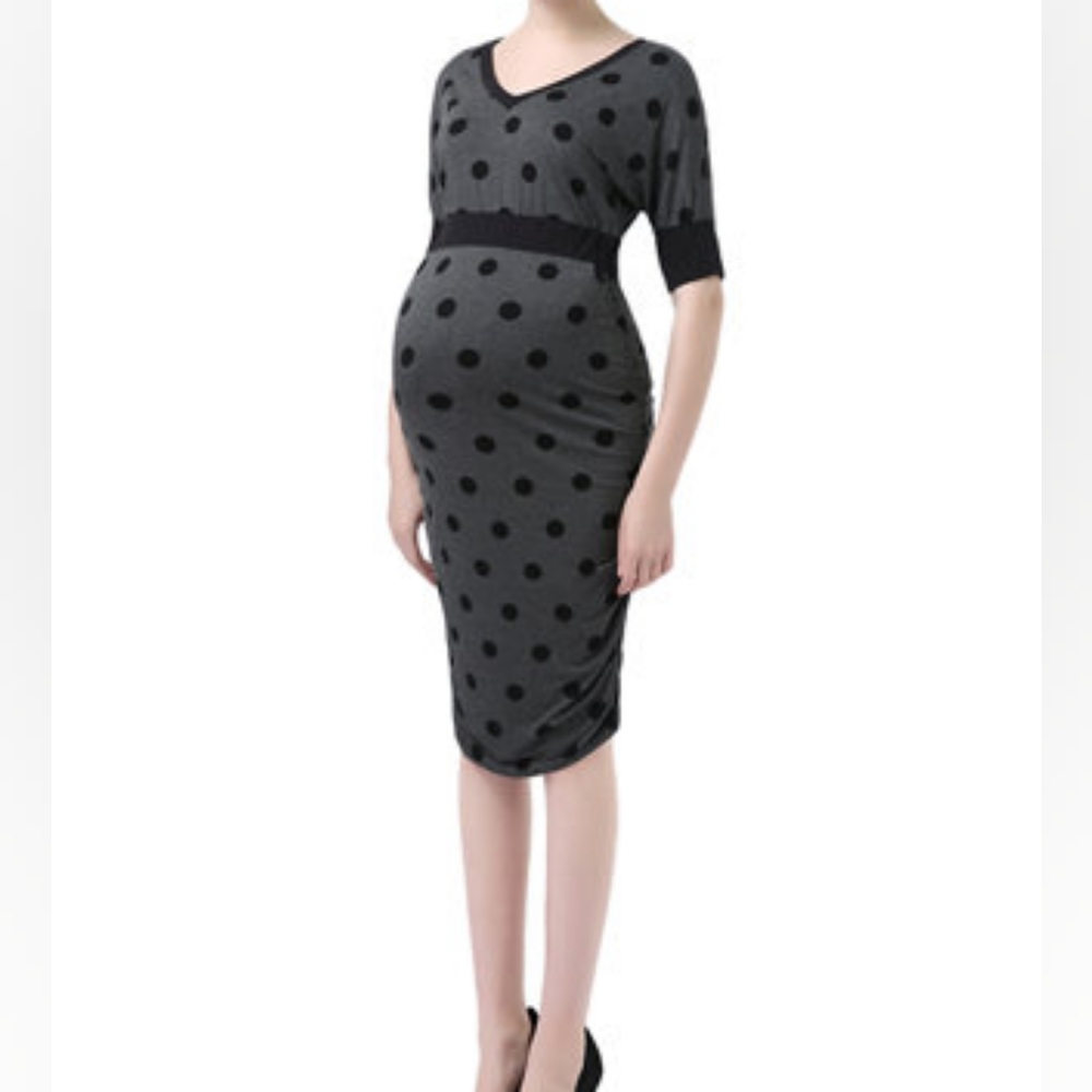 Kimi & Kai Gray Polka Dot Layna Dress
